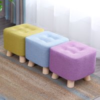 Petit tabouret de selle en bois pour enfants, canapé de maison, tabouret carré, art en tissu, salon, table à thé, monticule, créatif, petit pied