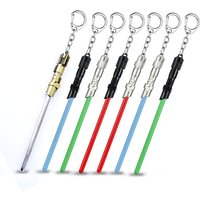 1 PCS Cosplay Toys Star Metal Keychain Lightsaber Light Saber Telescopic Key Ring Figure Toys