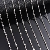 Wholesale 10pcs/lot Width 1.5mm 2mm Tiny beaded Chain Stainless Steel Link Chain for Necklaces Bracelets Foot Jewelry