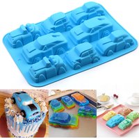Car Silicone Mold For Baking 3D Auto Soap Candle Mould Ice Cube Tray Kids Birthday Party Cake Decorating Tools Cupcake Topper