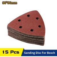 15 Pcs 90*90*mm Triangle Sandpaper 6 Hole Sanding Sheets Hook & Loop 60 -1000 Grits Abrasive Sanding Disc For Wood Sanding
