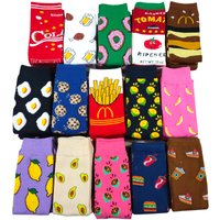 Harajuku Funny Women Socks Donuts Food Hamburg Fruits Banana Egg Cookie Cute Women Milk Creative Life Hip Hop Cotton Socks