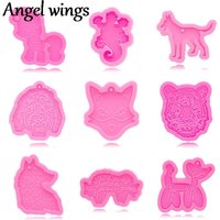 DY1005 Dog/Fox/Tiger/Lion/Wolf Head Silicone Badge Reel Molds, Make Balloon Dog Keychain Crafts Epoxy DIY Resin art Sloth Mold
