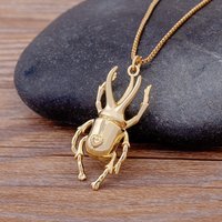 Nidin New Fashion Beetle Insect Pendant Chain Choker Trendy Punk Style Jewelry For Men Women Hip Hop Animal Accessories Gift
