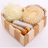 Ensemble de spa 5 en 1 pour homme et femme, fille et enfant, cadeau comprenant un outil de bain, une éponge, une brosse à cheveux, une pierre ponce, une lime pour les pieds