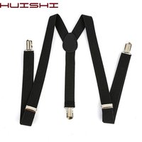 Adult Suspenders High Elastic Solid Color Mens Women Wedding Party Suit Skirt Braces Straps Shirt Dress Garment Clip on Pants