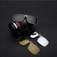 MYT_0303 Spolaryzowane okulary przeciwsłoneczne Klips na okulary Night Vision Żółte damskie kwadratowe okulary przeciwsłoneczne z klipsami Klipsy