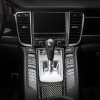 Car Styling For Porsche Panamera 970 Carbon Fiber Sticker Console Gearshift Frame Decorative Cover Trim Strips Auto Accessories