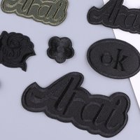 Black Embroidered Patches on Clothes Diy Sewing Iron on Patches for Clothing Backpack Jacket Jeans Stickers Stripes