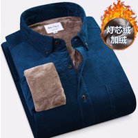 Corduroy Warm Shirts Cotton Plush Thick Mens Shirt Winter Warm Men Clothing Fleece Lined Velvet Coats Outwear Windbreaker