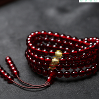 108 Prayer Round Beads Women Men Bracelet 8mm Buddhism Necklace Genuine Natural Blood Red Amber Gemstone Bracelets for Women