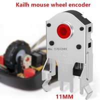 2Pcs Highly Accurate Kailh Decoder 5mm~11mm Red Core Rotary Mouse Scroll Wheel Encoder 1.74mm hole for PC Mouse alps encoder