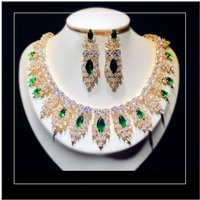 Fine Jewelry Sets For Women 925 Sterling Created Emerald Cubic Zirconia Bridal Necklaces Pendants Drop Earrings Vintage Set