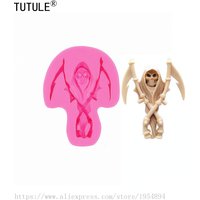 Todesklinge-Totenkopf-Silikonform Skelett-Kamee-Gießform für Harz, Polymer Clay, Seife, Wachs, Gips, Schokolade, Lebensmittel, Zombie-Todesform