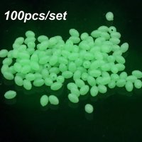 100PCS Hot Green Sea New Stoppers Glowing Balls Luminous Light Fishing Oval Floats Beads