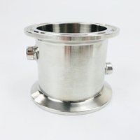 2"(51mm)OD64 Tri Clover Spool Pipe With Thermo Sleeves,Ports Diameter 4.2mm And 6.2mm(Both Sides)Stainless Steel304,Length 50mm