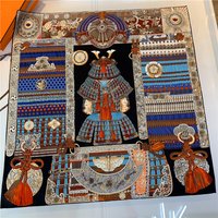 90cm Manual Hand Rolled Twill Silk Scarf Women Warrior Armor Curled Square Scarves Echarpes Foulards Femme Wrap Bandana Hijab