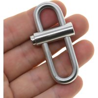Motorbiker matte 304 stainless steel Oval Sweden nautical Spring Snap Slide Lock Carabiner keychains FOB EDC DIY