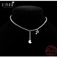 New Fashion 925 Sterling Silver Star&Moon Zircon Pendant Anklet Bracelet Constellation Symbol Foot Chain Women&Girl Jewelry Gift