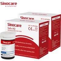 50/100/200/300 PCS Sinocare Safe AQ Smart/Safe AQ Voice Blood Glucose Test Strips & Lancets For Diabetes Test Accurate