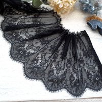 3meter black eyelash lace trim 25cm wide lace fabric handmade DIY garment accessories