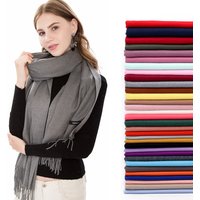 Women's Pashmina Scarf Shawls Soft Cashmere feeling Headscarf Travel Office Winter Warm Hijabs Solid Lady Wraps Female Bandana