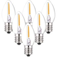 C7 LED Bulbs 0.5 Watts LED Filament Night Light Bulbs E12 Candelabra Clear Glass Candle Bulbs Warm White 2700K for String Lights