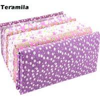 100% Cotton Fabric Pink Purple Pattern Floral Plain Printed Patchwork Cloth DIY Handmade Sewing fabrics in The Meter Needlework