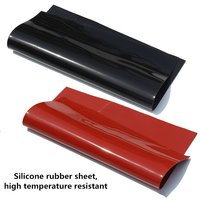 1mm/2mm Red/Black Silicone Rubber Sheet 250X250mm Black Silicone Sheet, Rubber Matt, Silicone Sheeting for Heat Resistance