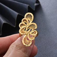 Rings Ethiopia 24k Long Dubai Gold Color Rings For Women African Party Wedding Rings Free Shipping Items To Nigeria Gift