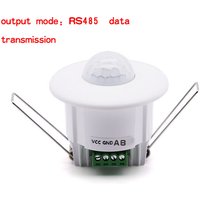 Electric Unit DC9V-24V 360 Degree Mini Recessed PIR Ceiling Occupancy Motion Sensor Detector output mode RS485 data transmission