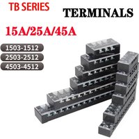 1PCS Zweireihig Terminal Block Zaun Schraube Band Draht Stecker 600V 15A25A4 5A 3/4/6/8/10/12 Optional
