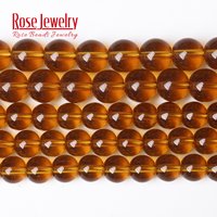 Wholesale Smooth Clear Brown Glass Round Spacer Beads 15" Strand 4 6 8 10 mm for Jewelry Making Loose Beads Diy Bracelet