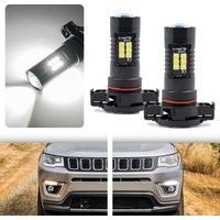 2pcs Xenon White 5202 PSX24W LED headlight Bulbs Jeep Compass 2017 2018 2019 LED Daytime Running Light Canbus No Error DRL Lamp
