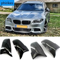 Couvercle de rétroviseur latéral de voiture noir, aspect Fiber de carbone, pour BMW série 5 6 7 F10 F11 F18 F07 F12 F13 F06 F01 F02 LCI