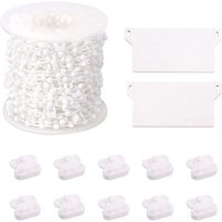 10 Meter Vertical Blind Bottom Chain with 10 Pieces Plastic Chain Connectors for 3.5 Inch/ 89 mm Slats