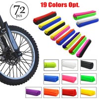 72Pcs/Pack Bike Wheel Spoke Colorful Protector Motocross Rims Skins Covers Off Road Bike Guard Wraps Kit Motorcycle Bike Guard
