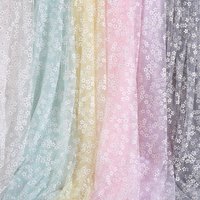 Plum Blossom Printing Organza Fabric for Girls Summer Dress Bady Shower DIY Handmade Clothing Decoration Fabric 150cm*100cm