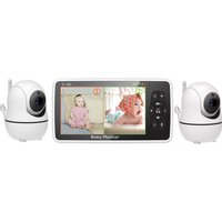 5 inch Video Baby Monitor with Two Camera and Audio, Night Vision, 4X Zoom, 1000ft Range 2-Way Audio Temperature Sensor Lullaby