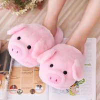 Hiver femmes chaud intérieur pantoufles dames mode mignon rose cochon chaussures femmes doux court fourrure peluche maison plancher pantoufle SH467