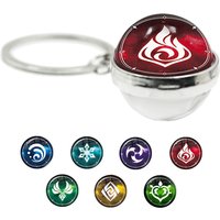 Genshin Impact Keychain Double-sided Glass Ball Eye of God Pendant Key Ring Charms Cosplay Jewelry Accessories Anime Fans