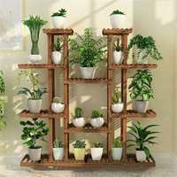 UNHO Multi-Tier Anlage Stehen, 46in Höhe Holz Blume Rack Halter 16 Topf Display Lagerung Regale Indoor Outdoor für Terrasse Gard