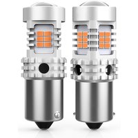 AUXITO 2Pcs BA15S P21W LED No Hyper Flash Amber Yellow T20 W21W 7440 WY21W 1156 BAU15S PY21W LED Bulbs Car Turn Signal Light 12V