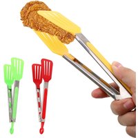 Stainless Steel Handle Utensil Non-Stick Kitchen Tongs Salad Serving BBQ Tongs Pizza Bread Steak Clip Kitchen Cooking Tools