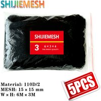 Orchard Garden Anti Bird Polyester 6M X 3M 4 Pockets 15mm Hole 110D/2 Knotted Mist Net 5PCS