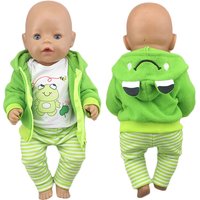 2023 New Cute frog Suits Fit For 43cm Baby Doll 17 Inch Reborn Baby Doll Clothes