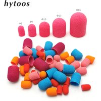 50Pcs Plastic Sanding Caps Nail Drill Accessories Pedicure Care Polishing Sand Block Foot Cuticle Remove Tool With Rubber Grip