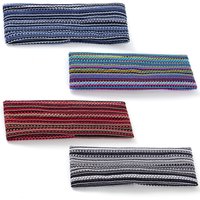 Geebro Vintage Multicolor Stripe Sports Hairband For Men Women Special Desgin Outdoor Headband Bohemia Flat Headband Elastic