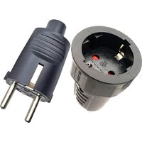 1PCS Black EU 16A UPS PDU Germany Grounded Assemble Wired plug socket Korea Russia Power Cable Female Male Detachable Connector