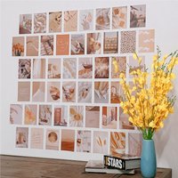 50 Sheets Ins Nordic Color Aesthetics Decorative Card Photo Props Diy Background Poster Wall Sticker Double Sided Postcard